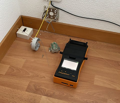 Exemple de soudure de prise fibre